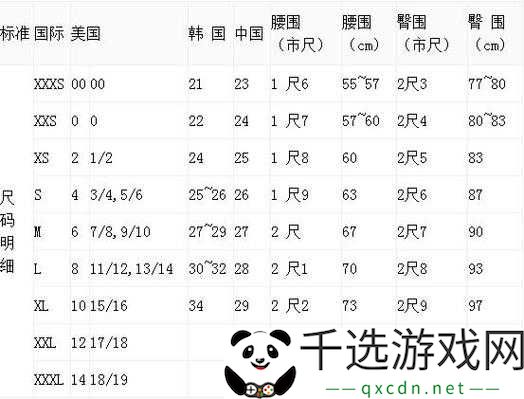 欧洲尺码日本尺码专线图片：尺码对比一览